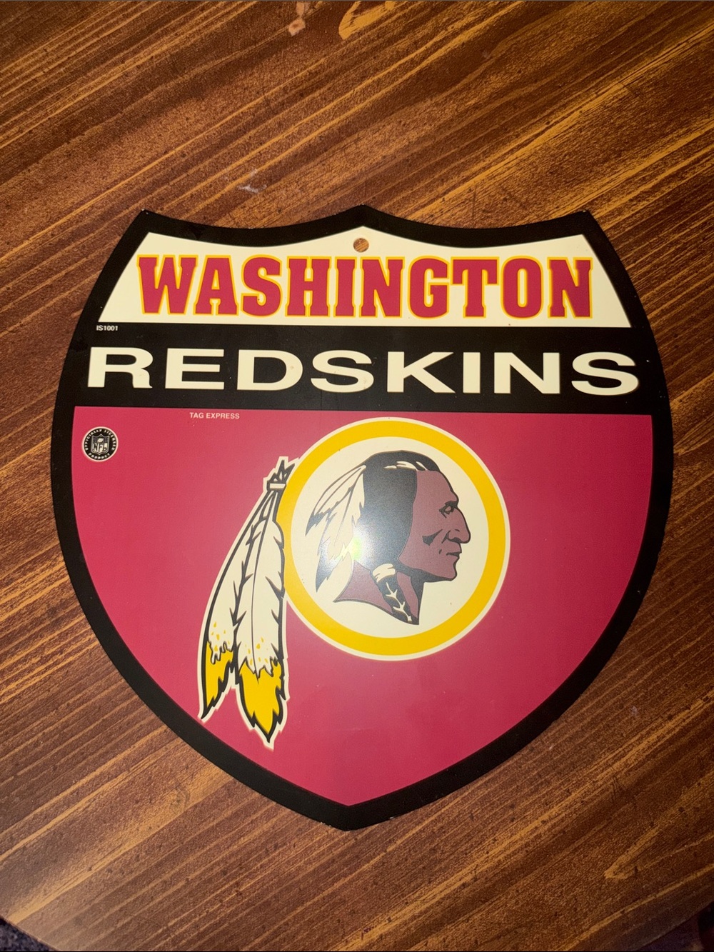 Washington Redskins Shield Wall Sign - Burgundy & Gold